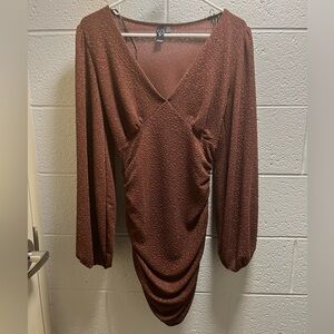 “Get Glitzy Glitter Knit Bodycon” Long Sleeve Mini Dress